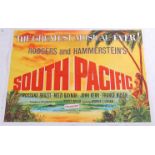 South Pacific, 1958 re-release UK quad film poster, Rogers and Hammerstein, starring Rossano