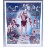 Tarzan as portrayed by Johnny Weissmuller (1904-1984), a 1977 The Nostalgia Merchant Inc. limited