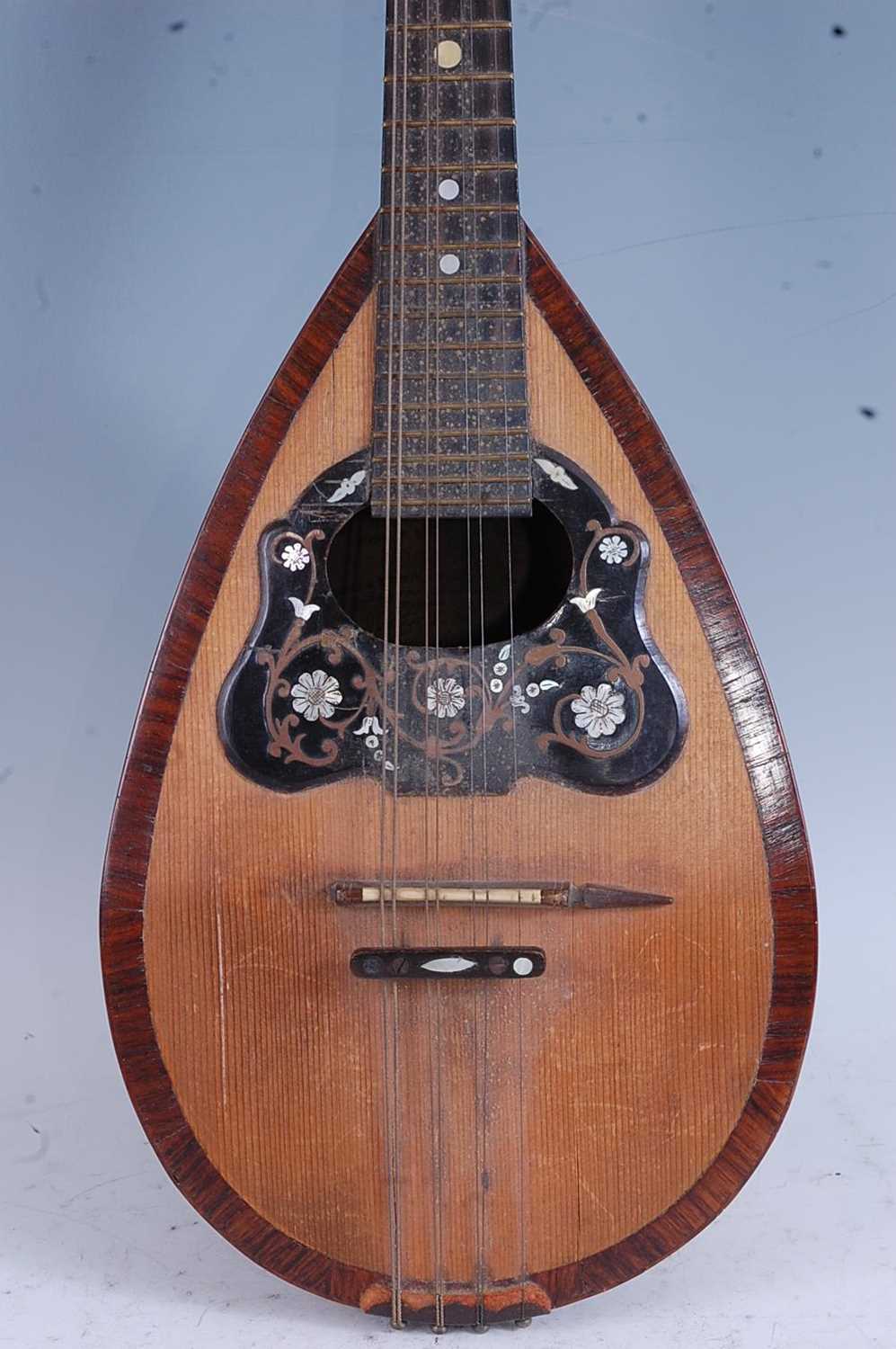 An early 20th Century Italian rosewood bowl back mandolin, having a mother of pearl inlaid - Image 2 of 4