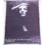 A poster for the 45th Cannes Film Festival 7th-18th May 1992, showing Marlene Dietrich with her