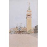 Andrea Biondetti (1851-1946) - St Mark's Campanile in Venice, watercolour, signed lower left, 26 x