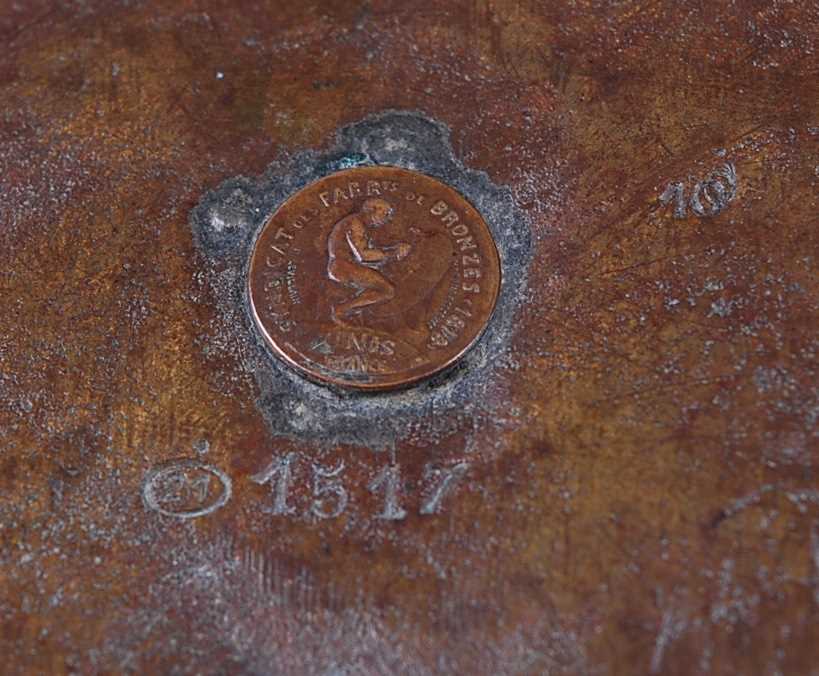 George Poitvin, a late 19th century French bronze table centre piece, cast in relief in the - Image 7 of 7