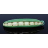 An English porcelain pea pod, circa 1825, probably Minton but unmarked, 9cmCondition report: Minor