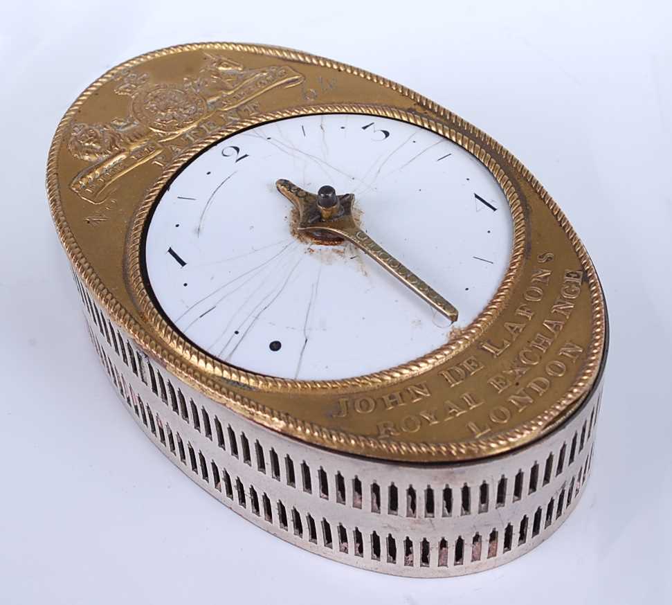 John de Lafons, Royal Exchange London - a George III patent mechanical egg-timer(?), the whole of