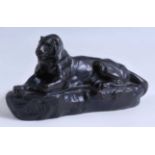 After Antoine-Louis Barye (1795-1875) - Panther of India, bronze, naturalistically modelled as a