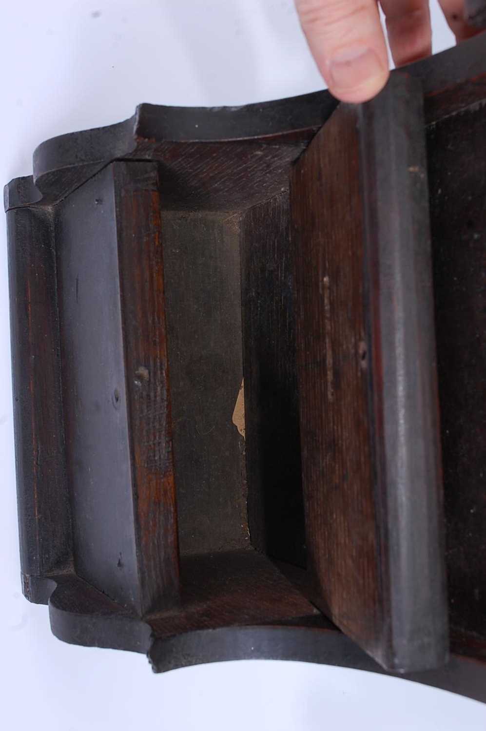 A rustic oak offertory box, late 18th / early 19th century, of part-nailed and part-pegged - Image 5 of 6