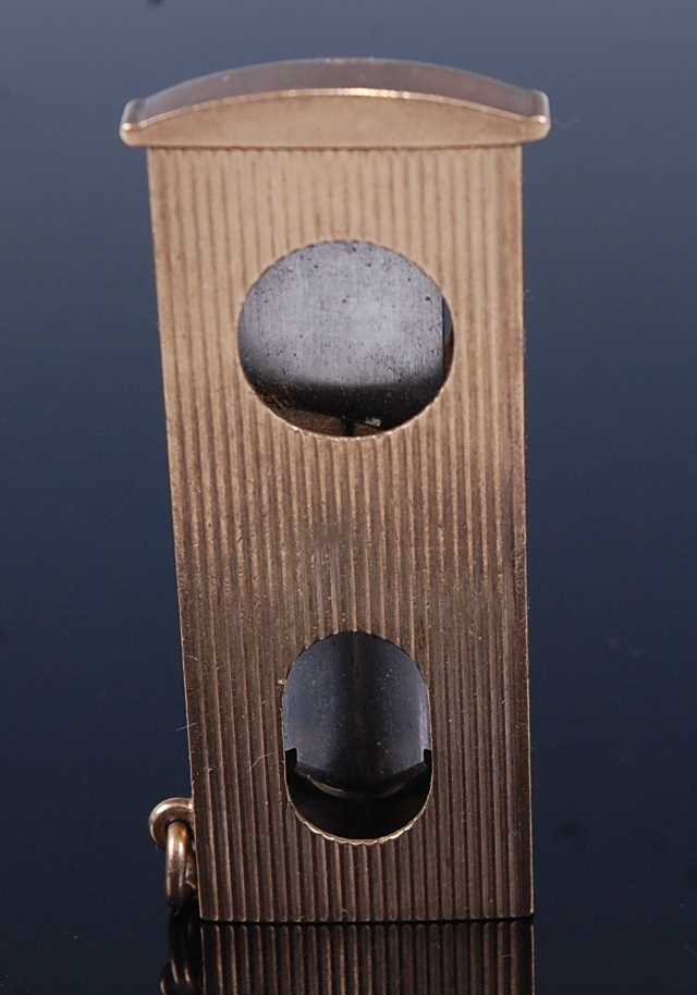 A Dunhill of London 9ct gold cigar cutter, gross weight 19.6g, London 1965, 58mm (closed) - Image 3 of 5