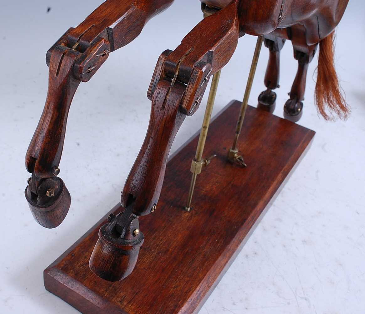A late 19th / early 20th century French articulated walnut artist's maquette / lay figure of a rider - Image 21 of 21