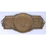 George Poitvin, a late 19th century French bronze table centre piece, cast in relief in the