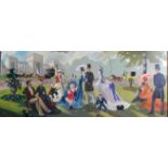 § Anna Catrina Zinkeisen (1901-1976) - The garden party, oil on canvas, signed lower left, 45 x