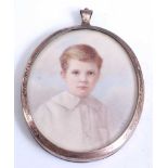 An early 20th century double-sided miniature locket in silver frame, watercolour on ivory head and
