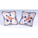 A pair of circa 1815 Swansea porcelain Imari palette rectangular dishes, in the Japan pattern No.
