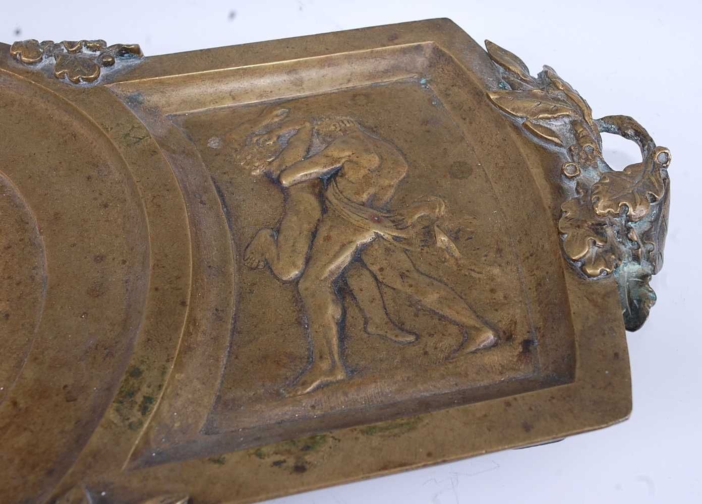 George Poitvin, a late 19th century French bronze table centre piece, cast in relief in the - Image 3 of 7