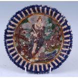 In the manner of Bernard Palissy (c.1510-1589), a polychrome lead glazed earthenware bowl, relief