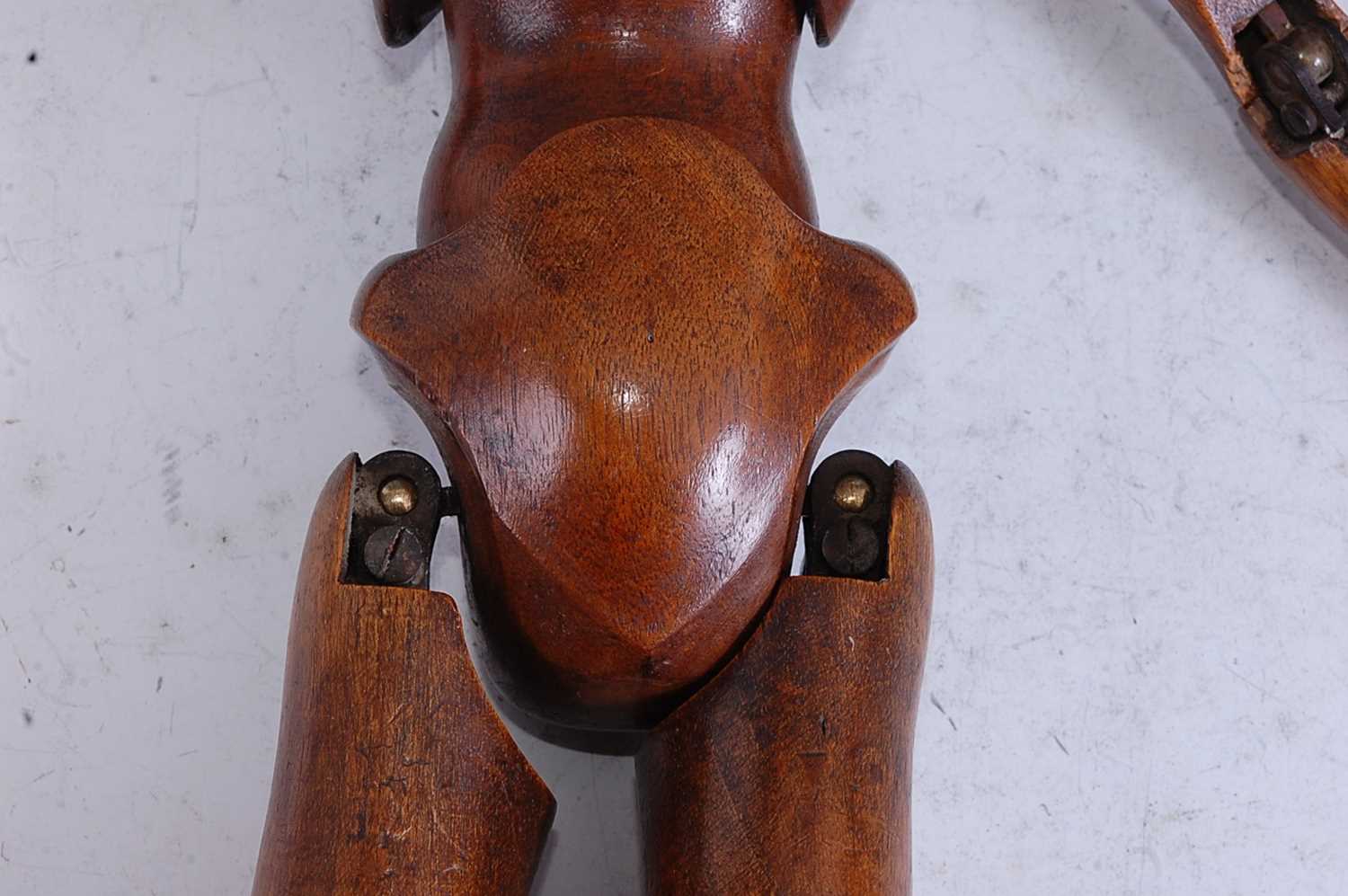 A late 19th / early 20th century French articulated walnut artist's maquette / lay figure of a rider - Image 10 of 21