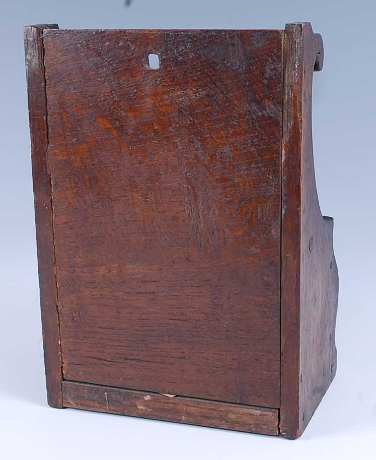 A rustic oak offertory box, late 18th / early 19th century, of part-nailed and part-pegged - Image 2 of 6