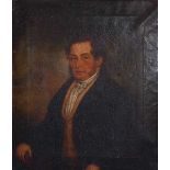 19th century English school - Half-length portrait of a gentleman, oil on canvas, 33 x 28cm
