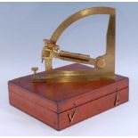 Negretti & Zambra of London - a lacquered brass sextant, the radius arm with twin levels, stamped,