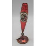 A 19th century Bohemian ruby glass stem vase, standing upon a circular foot, height 30cm