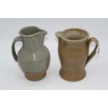 A 20th century salt glazed studio pottery jug, impressed A&J Young, Greshan, height 20.5cm, together