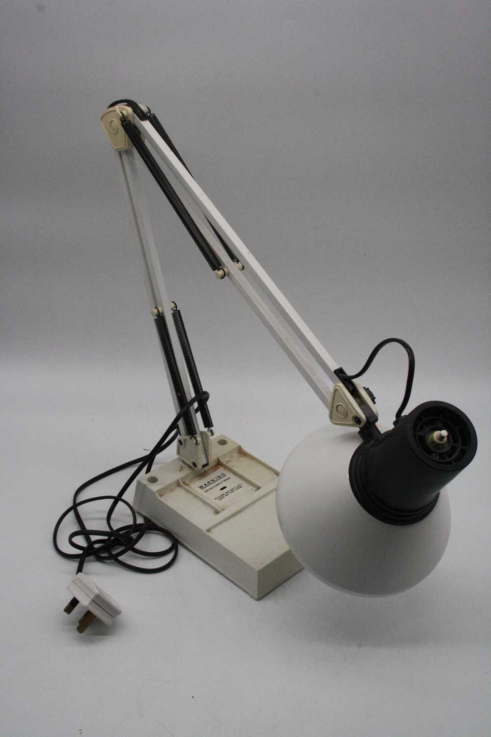 A 20th century white painted metal angle poise desk lamp, together with another similar - Image 4 of 4