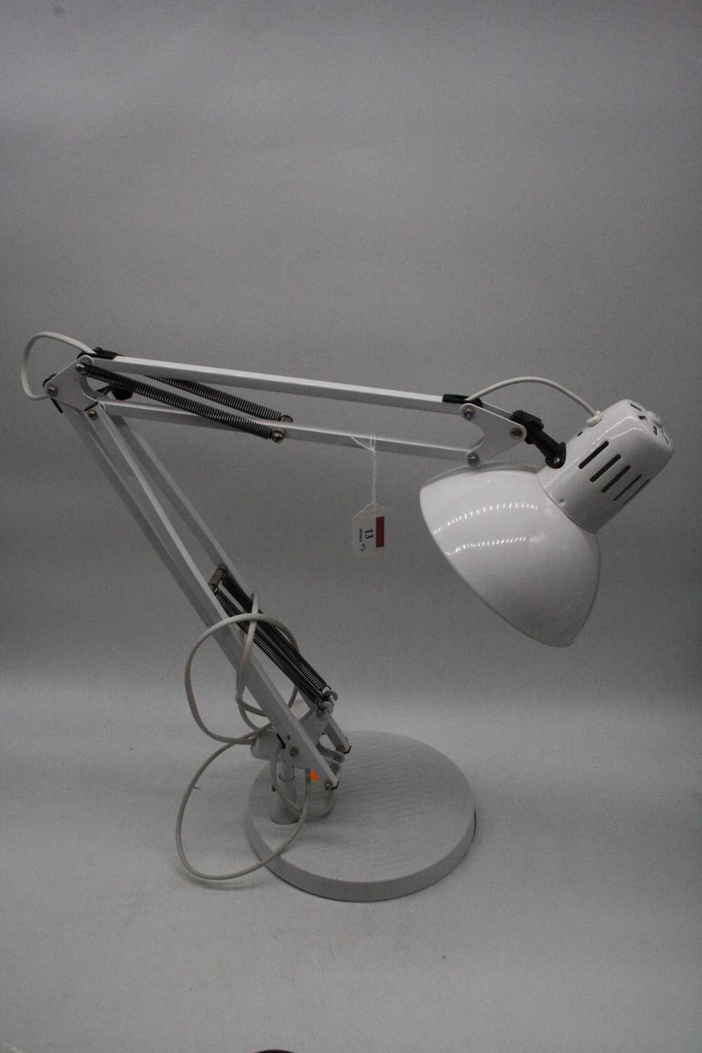 A 20th century white painted metal angle poise desk lamp, together with another similar - Image 2 of 4