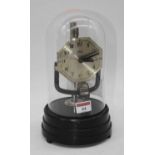 An early 20th century Bulle electric anniversary style mantel clock housed under a glass dome,