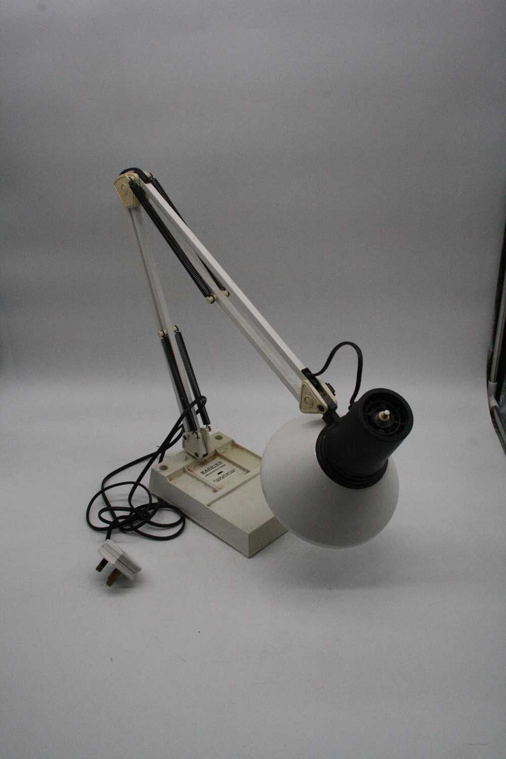 A 20th century white painted metal angle poise desk lamp, together with another similar - Image 3 of 4