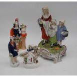 A Dresden porcelain Yardleys Old English Lavender advertising figure group, height 31cm, together