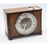 An Art Deco walnut 8-day mantel clock, 28.5cm wide