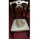 A 19th century mahogany Chippendale style single dining chair, together with a 19th century elm