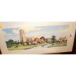 After Henry J Denham - Blythburgh near Halesworth, Suffolk, railway carriage print, framed, full