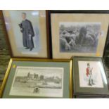 D Thorogood - set of four studies of soldiers in full dress, watercolour and gouache, each