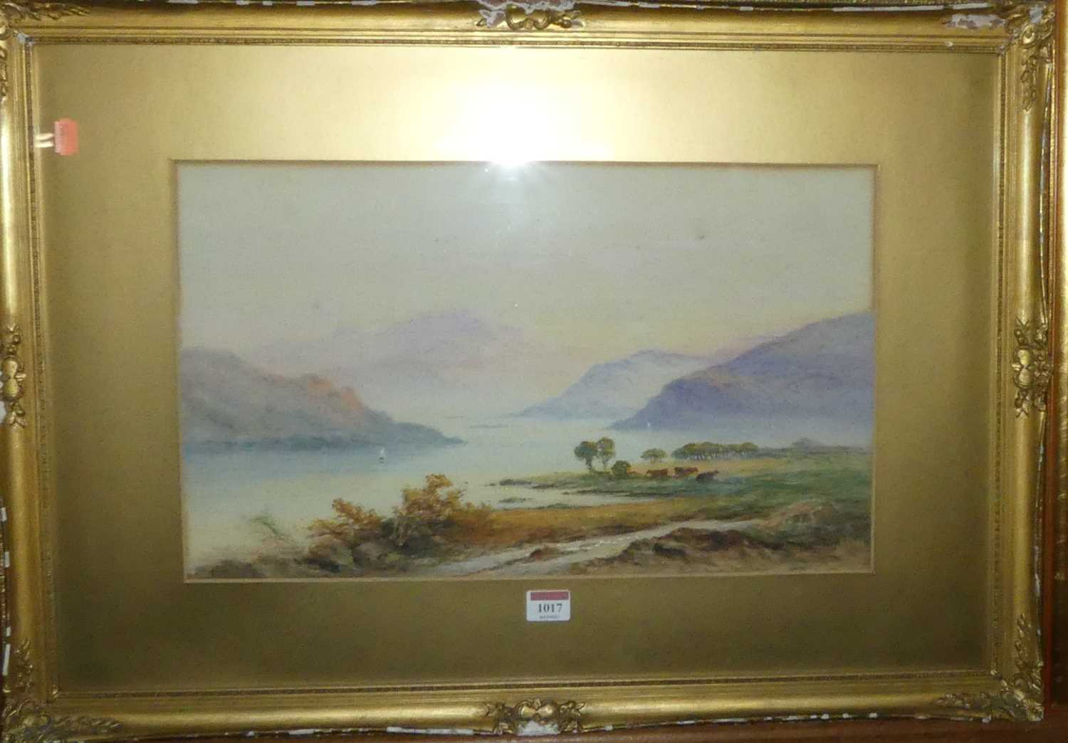 Sydney Lawrence - Mountain lake scene, watercolour, signed lower right, 30 x 49cm