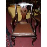 A set of eight early 20th century Chippendale style mahogany dining chairs by W Walker & Sons