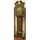 A 19th century Swedish painted longcase clock, having arched brass dial, 30-hour movement, single
