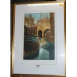 Jenny Sanders - Pulteney Bridge, Bath, lithograph, signed, titled and numbered 14/50 in pencil to