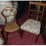 An Edwardian mahogany and floral needlework single bedroom chair, together with a Victorian mahogany