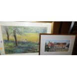 Paul Franks - Flatford Mill, watercolour, signed lower left, 18x35cm; and Betty Whitefield - The