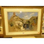 William Wilthew Fenn (1827-1906) - Thatched Cottage, watercolour and gouache, signed lower left,