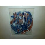 J Schlobben - Turkeys, watercolour heightened with white, signed and dated to the mount '64,