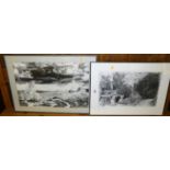 Steven Empson - The Heugh, limited edition monochrome print No. 21/500, 38x60, together with four