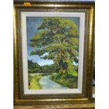 Michel Des Rochers - Pine trees near Hinderclay, oil on canvas, signed and dated lower right 1973,
