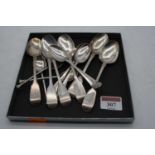 A collection of 19th century and later silver tea and coffee spoons (12)