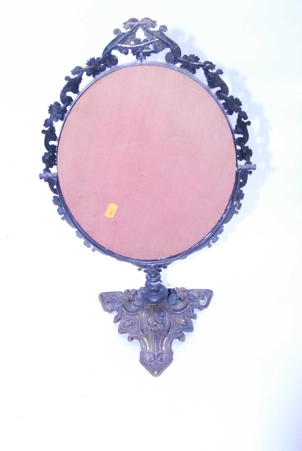 A Victorian style dressing table mirror, the oval mirror plate within a pierced foliate surround - Image 5 of 6