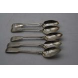 A set of five 19th century Irish silver teaspoons, Dublin 1837, 3.2oz