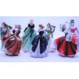 A collection of seven Royal Doulton figurines to include Karen HN2388, Laura HN3136, Ladies of the