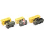 French Dinky Toys group of 3 boxed military models to include, No. 820 Renault Military Ambulance (