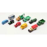 A tray containing 10 Dinky Toys to include, No. 411 Bedford Truck, No. 36G Taxi, No. 280 Delivery