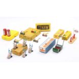 Dinky Toys boxed accessory group to include, No. 751 Lawn Mower (VG-BVG), No. 781 "ESSO" Petrol Pump